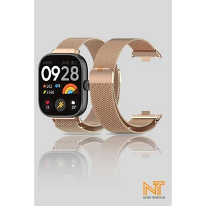 Xiaomi Redmi Watch 4 / Redmi Watch 5 Uyumlu Milanes Hasır Örgü Metal Kordon