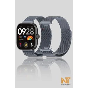 Xiaomi Redmi Watch 4 / Redmi Watch 5 Uyumlu Milanes Hasır Örgü Metal Kordon