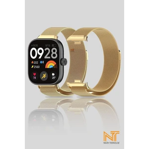 Xiaomi Redmi Watch 4 / Redmi Watch 5 Uyumlu Milanes Hasır Örgü Metal Kordon