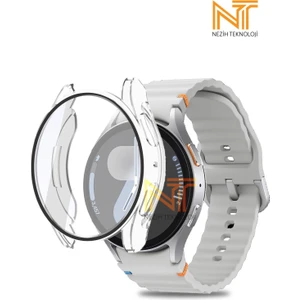 Samsung Galaxy Watch 7 44MM Uyumlu Darbe Önleyici Sert Pc Kasa ve Ekran Koruyucu