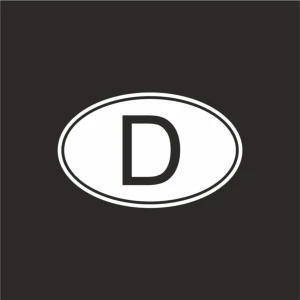 D Deutschland Almanya Oval Oto Sticker 2 Adet Beyaz