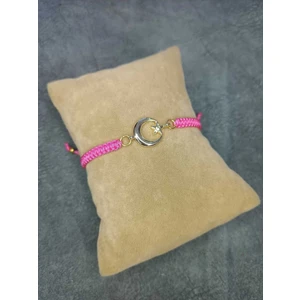 Altın Renk Ay Yıldızlı Makrome Örgü Bileklik