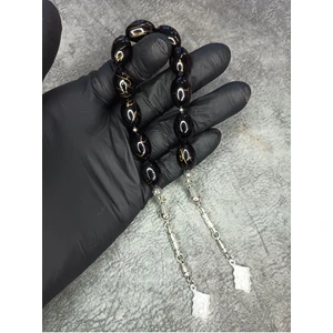 Zaza Sallamalık Üst Düzey Işlemeli Toz Kehribar Tesbih