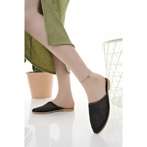 Kadın Terlik Siyah Şık Ev Iş Ofis Dış Mekan Günlük Terlik