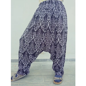 Viskon Basma Kumaş Çiçek Desenli Cepli Şalvar %100 Pamuk