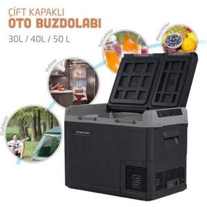 Tecnopoint TC21-18 Çift Kapaklı Oto Buzdolabı | 50 Litre