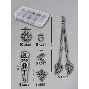 5 Adet Çiftli Yaprak Püskül Seti - Doğal Taş | Epoksi Tesbih ve Takı Yapımı Için Şık ve Dayanıklı Seçim