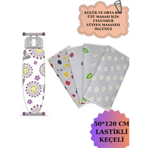 Keçeli Ütü Masası Bezi Örtüsü Kılıfı Lastiklidir (Asorti) 50*120 cm