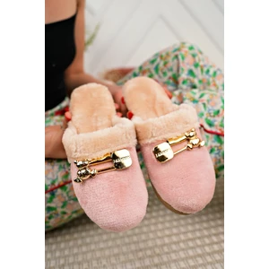 Kışlık Ev Terliği Pembe Peluş Yünlü Kadın Terlik Misafir Çeyiz Bohça Gelin Terliği