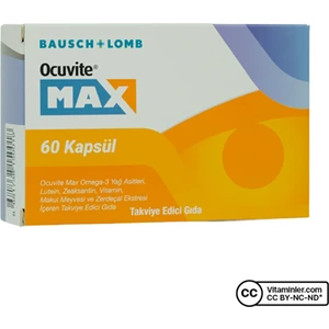 Max 60 Kapsül Omega-3 Yağ Asitleri ve Vitaminler İçeren Takviye Edici Gıda