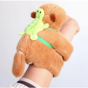 Tutunan Kapibara Peluş Bileklik Işıklı Sesli Hareketli Oyuncak Tokat Bilekliği Kola Yapışan Capybara