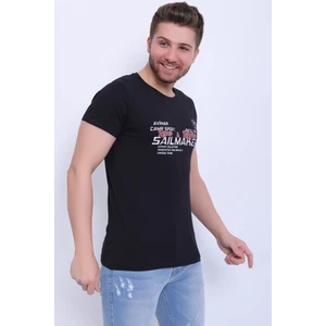 Unisex Bisiklet Yaka Baskılı T-Shirt