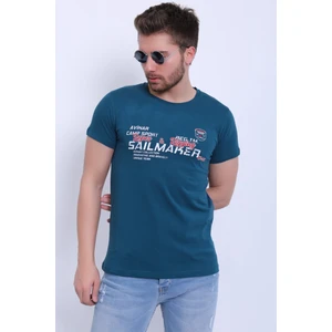 Unisex Bisiklet Yaka Baskılı T-Shirt