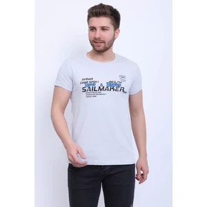 Unisex Bisiklet Yaka Baskılı T-Shirt