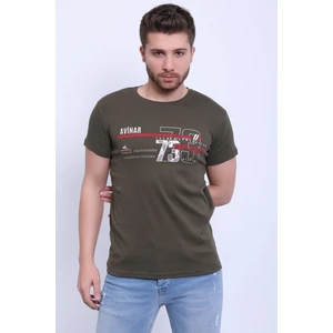 Unisex Bisiklet Yaka Baskılı T-Shirt