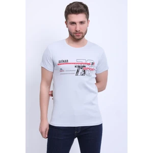 Unisex Bisiklet Yaka Baskılı T-Shirt