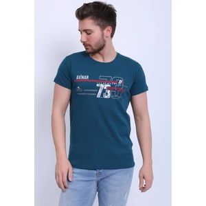 Unisex Bisiklet Yaka Baskılı T-Shirt