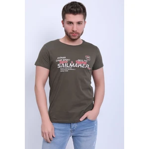 Unisex Bisiklet Yaka Baskılı T-Shirt