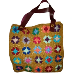 El Örgüsü Etnik Otantik Deri Askılı Renkli Kadın Çanta
