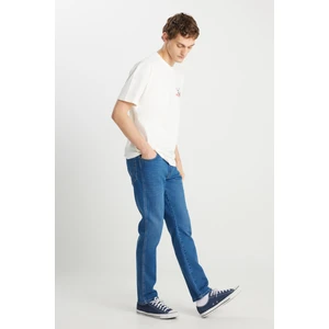 Texas Slim Fit Dar Kesim Normal Bel Dar Paça Açık Mavi Pamuklu Esnek Denim Pantolon