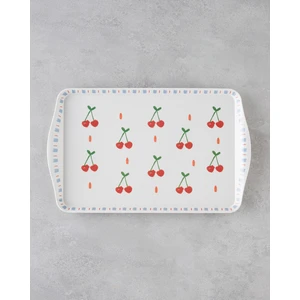 Cherries Melamin Tepsi 24X39 cm Kırmızı