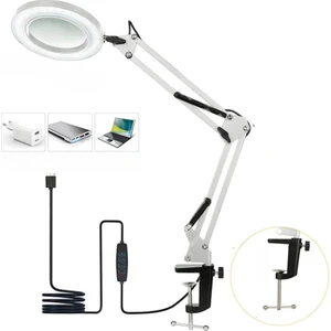 Multizone Masa Üstü Katlanabilir 10X Işıklı Büyüteç USB 3 Renkli Bakım Güzellik LED Lambası