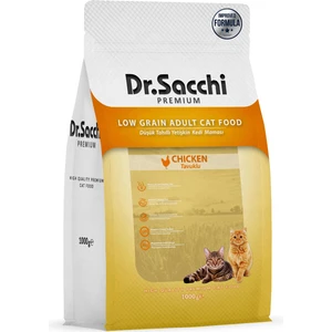 Dr. Sacchi Premium Düşük Tahıllı Tavuklu Yetişkin Kedi Maması 1 kg