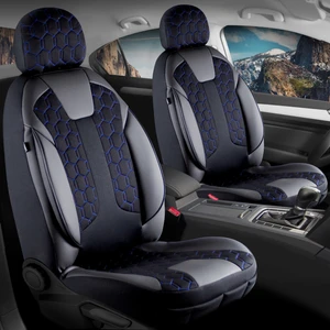 Auto Good Store Fiat Egea Cross Uyumlu Lüx Deri Detaylı Oto Koltuk Kılıfı Ön Arka Takım Venüs Siyah Mavi Auto Good Store