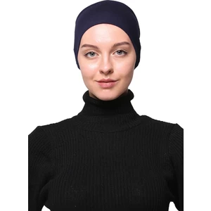 Kadın Penye Dikişsiz Tesettür Bandana Bone Spor Saç Bandı - Lacivert