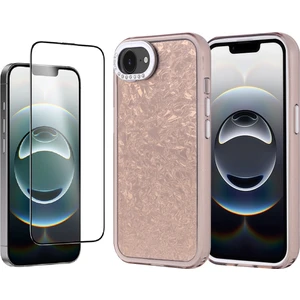 Apple iPhone 16E Kılıf Taşlı Tasarımlı Zore Kapi Kapak + Temperli Cam Ekran Koruyucu