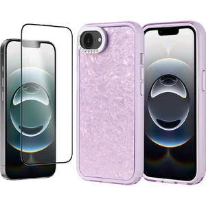Apple iPhone 16E Kılıf Taşlı Tasarımlı Zore Kapi Kapak + Temperli Cam Ekran Koruyucu