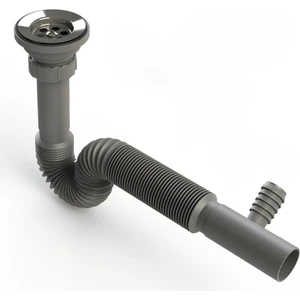 Desiphon Çamaşır ve Bulaşık Makine Girişli Körüklü Lavabo Sifonu