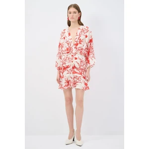 Büzgü Detaylı Mini Elbise