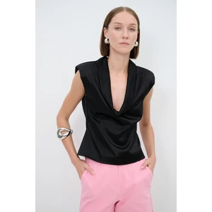 Saten Yaka Bluz