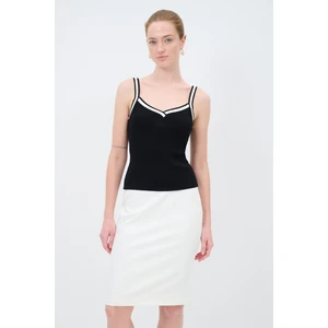 Kontrast İp Askılı Triko Bluz