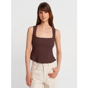 50860 Peplum Korse Top-Kahve