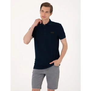 Pierre Cardin Erkek Lacivert Slim Fit Örme Dokulu Polo Yaka Tişört 50309959-VR033