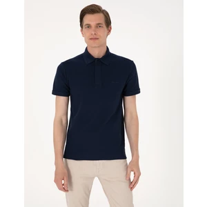 Pierre Cardin Erkek Lacivert Slim Fit %100 Pamuk Kıvrılmaz Amerikan Pike Polo Yaka Basic Tişört 50306154-VR033