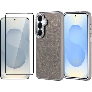 Samsung Galaxy S25 Kılıf Taşlı Tasarımlı Zore Kapi Kapak + Temperli Cam Ekran Koruyucu