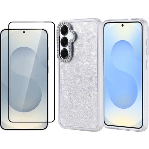 Samsung Galaxy S25 Kılıf Taşlı Tasarımlı Zore Kapi Kapak + Temperli Cam Ekran Koruyucu