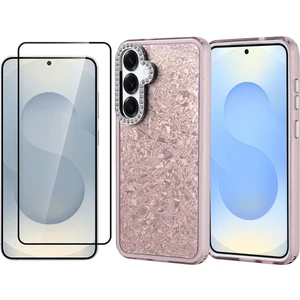 Samsung Galaxy S25 Kılıf Taşlı Tasarımlı Zore Kapi Kapak + Temperli Cam Ekran Koruyucu