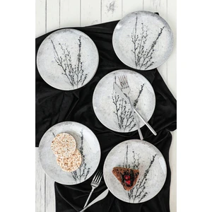 Black Little Flower Pasta Tabağı 20 cm 6 Adet 20974
