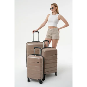 23  3' Lü Set Kırılmaz Polipropilen Valiz Seyahat Tatil Çeyiz Tekerlekli