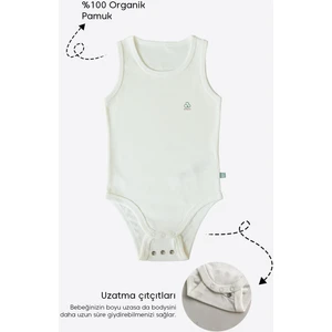 Organik New Basic Uzayan Atlet Body Bebek Boy Ekru
