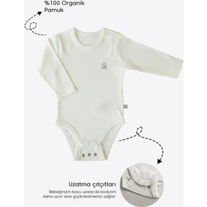 Organik New Basic Uzayan Uzun Kol Body Ekru