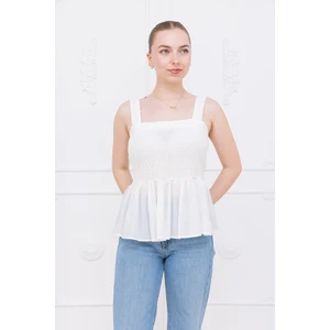 Meşe Moda Beyaz Gipeli Bluz