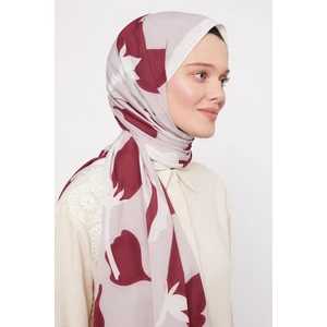 Bej Soyut Çiçek Desenli Elegance Şal