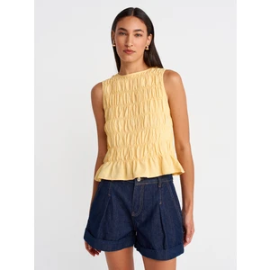 50845 Kolsuz Crop Bluz-Sarı
