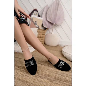 Kadın Günlük Terlik Siyah Şık Rahat Misafir Çeyiz Ev Terliği