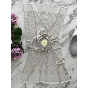 Krem Lale Desen Kadın Şal